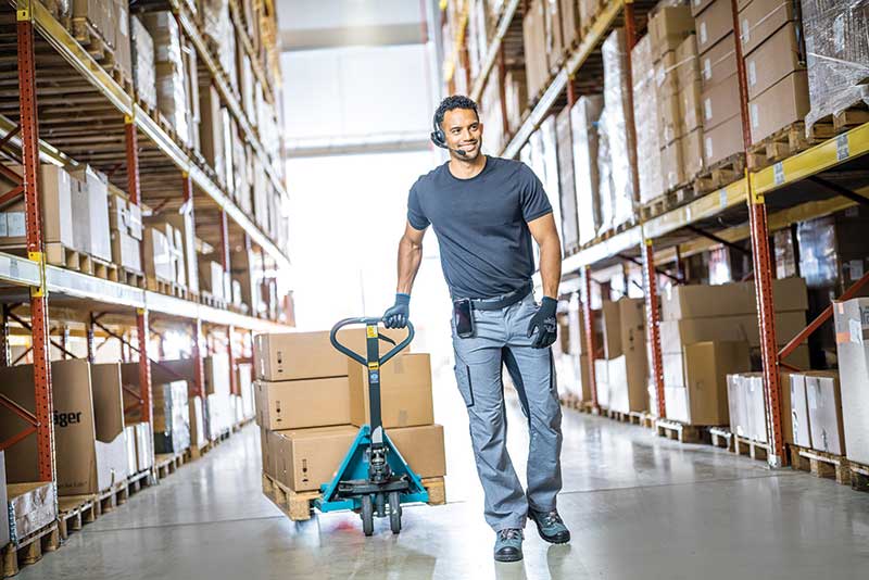 Voice solutions can integrate with WMS solutions to manage processes such as picking to pallets. 