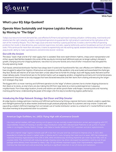 Operate More Sustainably and Improve Logistics Performance by Moving to “The Edge”